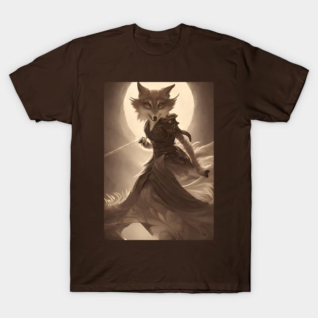 Kitsune Warrior T-Shirt by Weird Lines